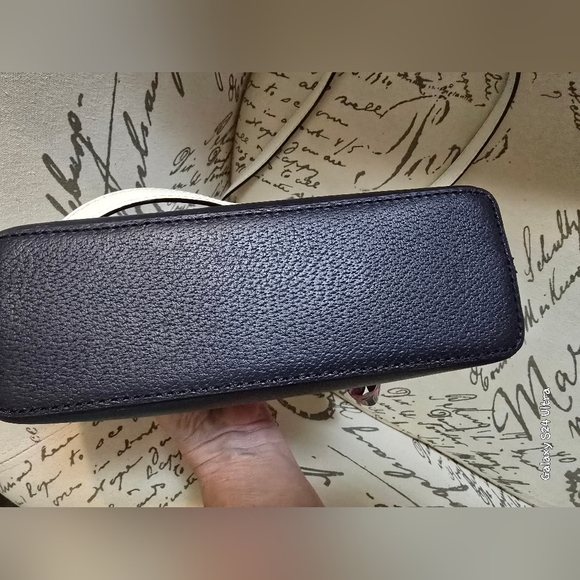 Kate Spade Grove Street Millie Navy/White Leather Crossbody Bag w/Charm & Scarf - Picture 6 of 13